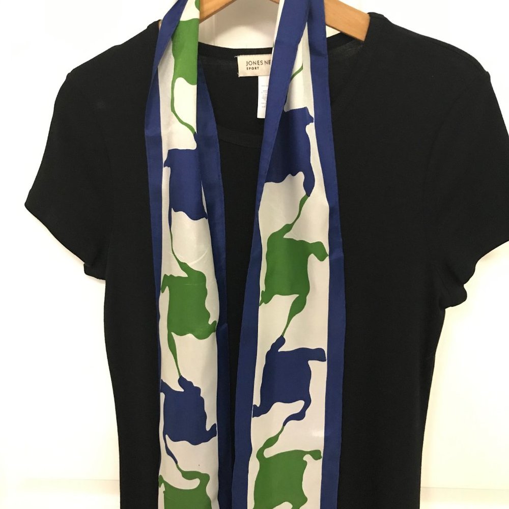 Blue and Lime Green Contemporary Scarf